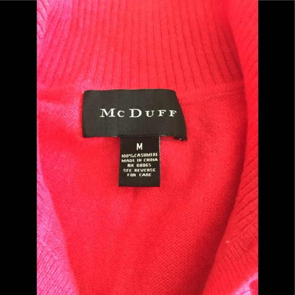 Like New McDuff rose cashmere cardigan w/front ruffle - Picture 3 of 6